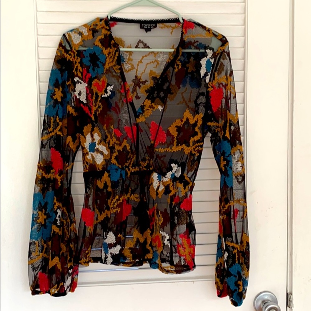Sheer long sleeve shirt